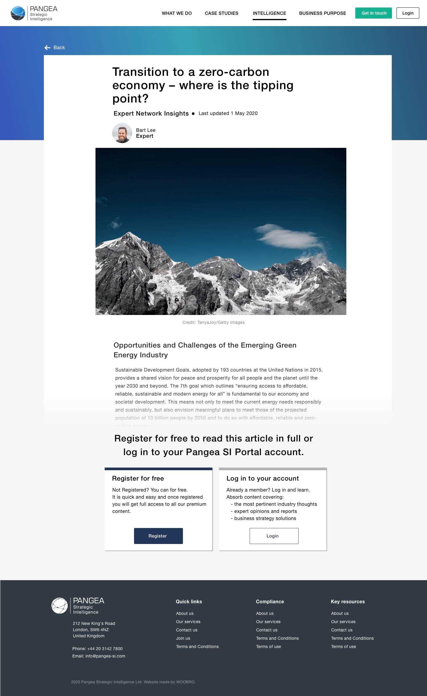 Pangea SI Website Visual Design